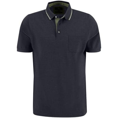 Fynch-Hatton Polo Two-Tone Mercerized Cotton Navy / male