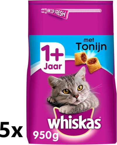 Whiskas - Katten Droogvoer - Adult - Tonijn - 5x800