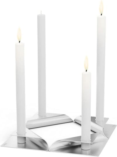 Set van 4 RVS Kaarsenhouders voor Standaardkaarsen (20-24mm)