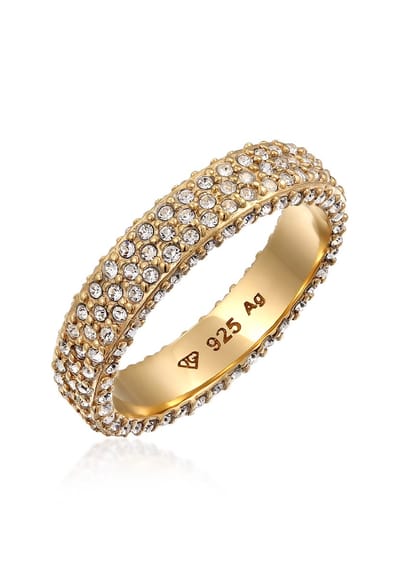Elli - Ring - Stenen Dames Memoire Glazen Kristallen Xilion Cut Wit 925 Sterling Zilver - Dames