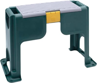 Tuin Werkbank - Zitbank Kruk - Tuinieren Werkbank - Inclusief Kniebescherming - 50 x 25 x 18 cm - Grijs Oranje