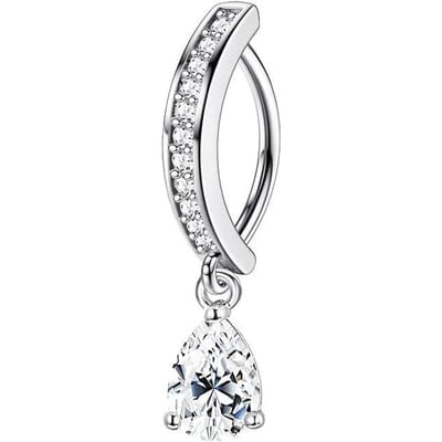 Bijoux de Piercing Nombril Papillon Rose pour Femmes Barbell Ombilical en Zircone Mode Anneaux de Ventre Courbés à l'Envers en Cristal Piercing Ombligo Curved barbell&Navel & Bell Button Rings&body