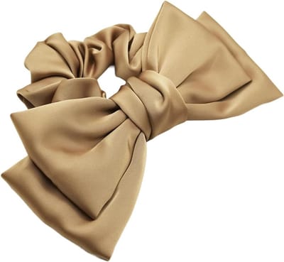 Elegante satijnen haarelastiekjes met grote strik voor dames, perfect voor paardenstaarten en vlechten, elastisch en trendy haarsieraad