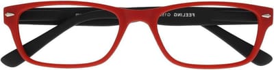 Leesbril - Kijkbril - Comfortabel Lezen - Soft-touch oppervlak - 15.5 cm - Rood-zwart