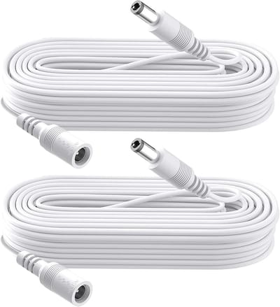 2-Pack 3m DC Verlengkabel 5.5mm x 2.1mm voor Beveiligingscamera's, DVR, Routers, Printers en LED Strips
