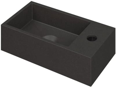 INK - Fontein Quartz Rechts met Kraangat - 360x180x90 mm - Zwart