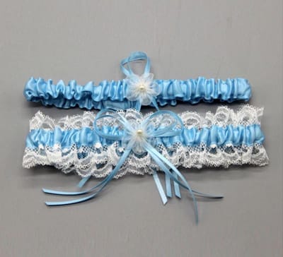 CHPN - Kousenband - Bruiloft - Trouwen - Stretch - Garter - Lichtblauw - Set van 2 - Bruid accessoire - Vrijgezellenfeest