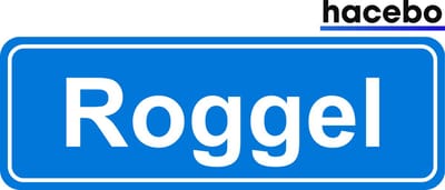 Hacebo - Plaatsnaam Sticker - 29x10 CM - Roggel sticker - Verkeersborden sticker - grappige cadeaus - Roggel