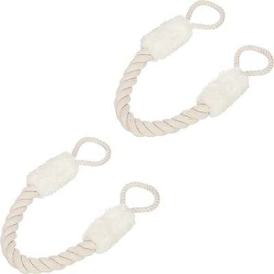 deurstopper touw - set van 2 - binnen - 60 cm - voor deurklink - beige-wit