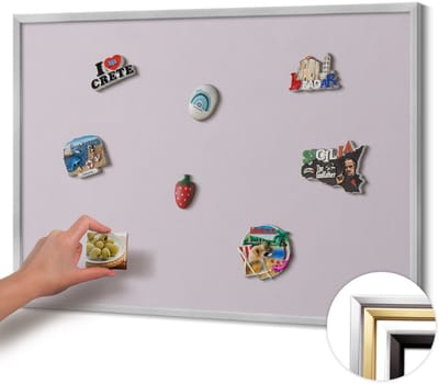 Wallfluent - Paars Magnetisch Bord in Verschillende Kleuren - 100 cm x 70 cm - Magneetbord met Zilveren Frame - Lila kleur - Magnetisch Bord voor Thuis en Kantoor - Magnetisch Bord voor Magneten - Magneetbord voor Herinneringen