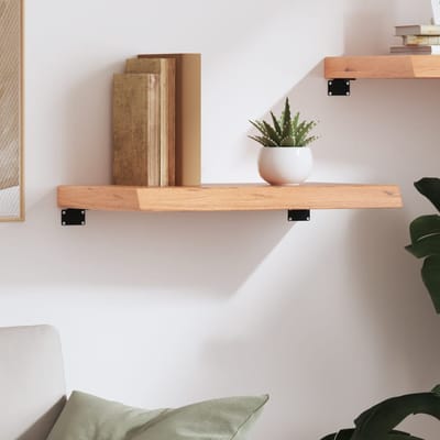 vidaXL - Wandschap - 60x40x(2-6) - cm - behandeld - massief - eikenhout - lichtbruin