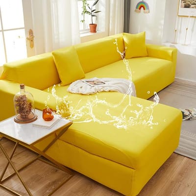 Elastische waterdichte bankhoes stofdicht effen kleur hoekbankhoezen woonkamerbankset voor huisdieren kinderen 2 seater 140-185cm
