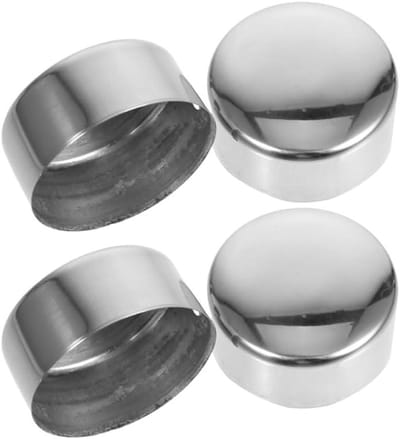Allecta - Set van 4 metalen trapeindkappen voor decoratieve leuning - 50 mm ronde paalafdekkingen