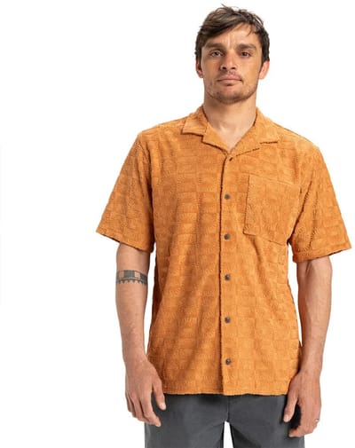 Quiksilver Pana Overhemd Met Korte Mouwen Bruin XL Man