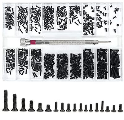 500 Stuks Schroeven voor Brillen en Horloges, Assortiment van 18 Maten, Inclusief Schroevendraaier en Sorteerdoos