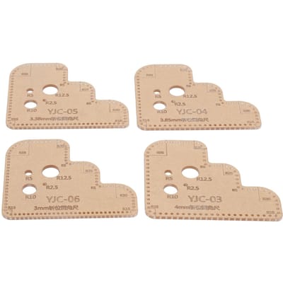 4 stuks Acryl Sjablonen DIY Transparant Rond Liniaal Stencil Snijgereedschap met Beschermlaag voor beige