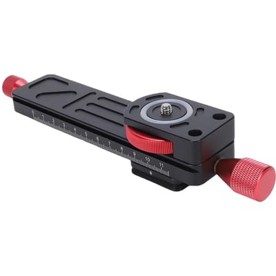 Macro Fotografie Slider, Aluminiumlegering, Snelkoppelingsplaat met 1/4 inch Schroef, Tandheugelmechanisme voor black