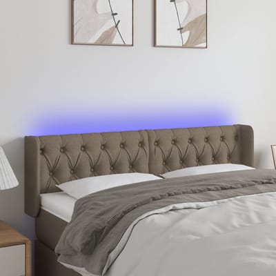 vidaXL - Hoofdbord - LED - 147x16x78/88 - cm - stof - taupe