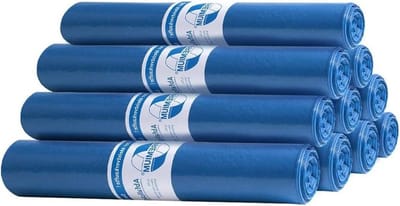Afvalzakken - Prullenbakzakken - Huishoudelijk Gebruik - Scheurbestendig Materiaal - 120 Liter 250 Stuks - Blauw