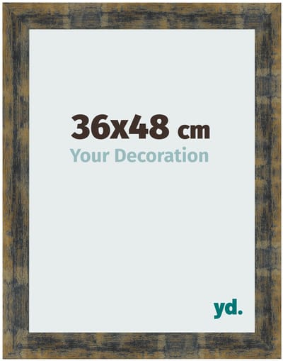 Your Decoration - Fotolijst 36x48 cm - MDF - Blauw Goud Gemeleerd - Pisa