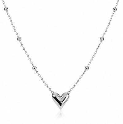 Ketting met hartje - Roestvrijstalen Hart Hanger- Zilverkleurig - cadeau - vrouwen - verjaardag cadeau