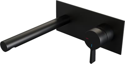 Brauer Black Edition inbouw wastafelmengkraan met rechte uitloop en afdekplaat model E1 mat zwart