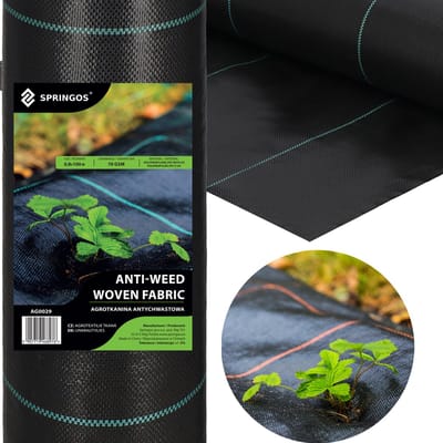 Springos Worteldoek - Anti -Onkruid - Beschermfolie - 70g - 0,8X100 M - Zwart