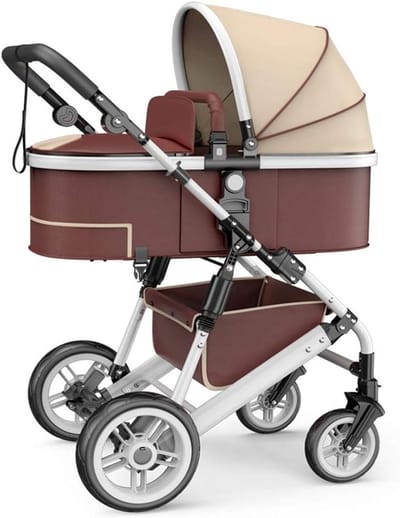 Kinderwagen - Buggy - Baby Vervoer - Verstelbaar Stuur - 46x48x120 cm - Bruin