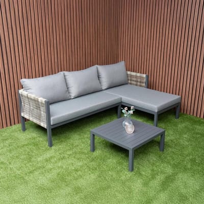 Loungeset Ibiza *ACTIE* Moderne Hoekbank Chaise Longue Rechts Tuinset - 113579