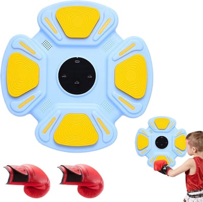 Muziek Boksmachine - Interactieve Trainer - Thuis Workout - Slimme Muziek Integratie - 32x32x4.5cm - Blauw