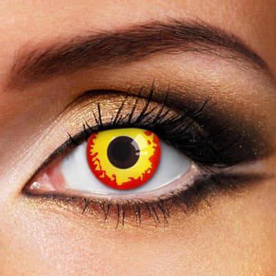 Partylens® rode kleurlenzen - Dragon Eyes - zachte jaarlenzen met lenshouder - Halloween - Cosplay