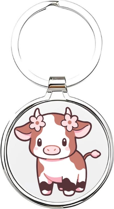 Akyol - Koeien Sleutelhanger - koe - dierenliefhebbers - kalfje - boerderij - cow - bruin witte koe - boerderijdieren - stier - rund - dieren sleutelhanger - schotse hooglander - os - koebeest - steun de boer - dierendag - 4 x 7,5 CM