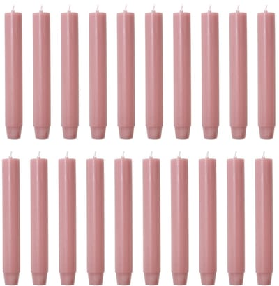 Rustik Lys chique mooie dinerkaarsen pak van 20 stuks 2.6 x 18 cm in de kleur Oud Roze