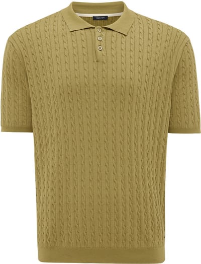 Tresanti EEFRON Small cable knit polo Bright green (TRKWJA121 - 906)