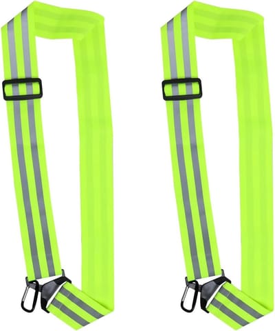 Verstelbare Reflecterende Sash - 2-Pack Veiligheidsband voor Hardlopen, Fietsen en Joggen met Hoge Zichtbaarheid en Comfortabele Pasvorm