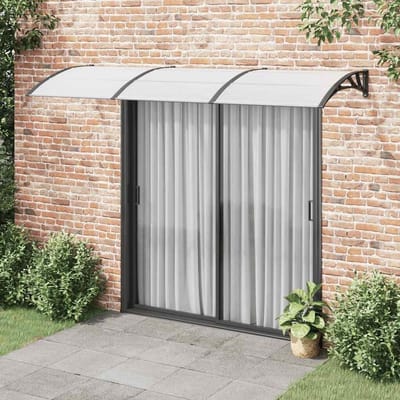 Deurluifel - Voordeur luifel - Entree beschermen - Duurzaam polycarbonaat - 300 x 75 cm - Zwart en transparant