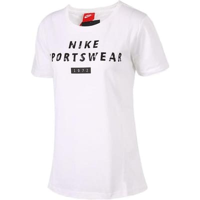 Nike T-shirt met letterprint, ronde hals, korte mouwen, damestops, wit 848698-100 XL white