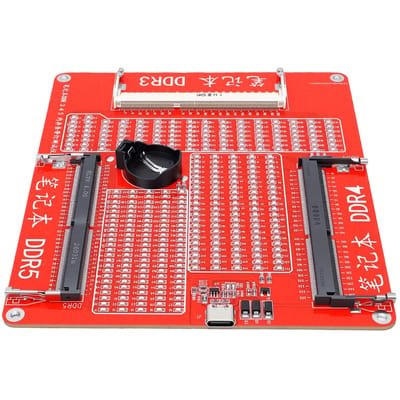 Testeur de mémoire vive DDR5 DDR4 DDR3 Analyseur de diagnostic Carte de test avec indicateur lumineux LED pour ordinateur portable Rouge gray