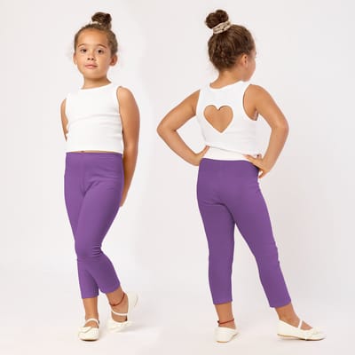 Merry Style MS-MS10-131-LE Meisjes Leggings - Sport - Vrijetijdsbroek - Lang- Viscose - Sporbroek - Yogabroek - Paars - 122
