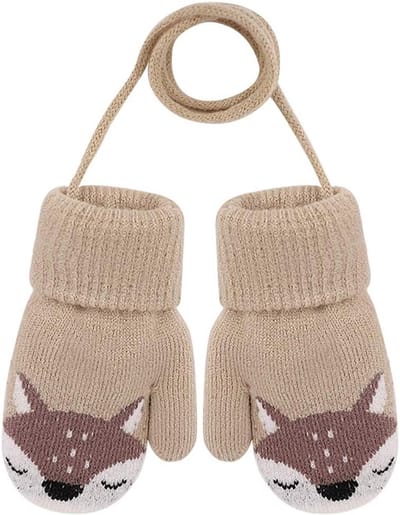 Warme gebreide winterhandschoenen voor baby's en peuters van 0-3 jaar, fleece gevoerd en comfortabel