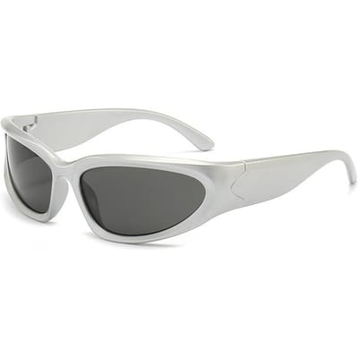 Y2K Sport Punk Zonnebril Bril Dames Designer Stijl Stijl Rechthoekige Goggle Heren Luxe Zon Zonnebril UV400 Kleurrijk Spiegel Trendy Brillen MULTI white