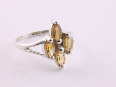 Fijne zilveren ring met citrien - maat 16.5