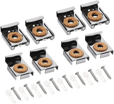 8 Stuks Spiegel Hangers Clips, Sterke Metalen Spiegelclips voor Badkamer, Kledingkast en Kantoor met Schroeven en Caps