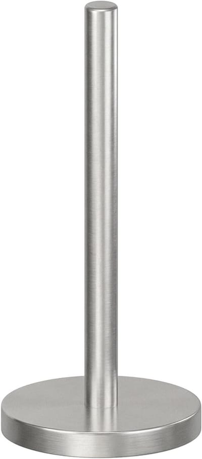 Keukenrolhouder RVS - Vrijstaande Papierrolhouder met Verzwaarde Voet en Antislipmat - Geschikt voor Alle Standaard Rollen - Zilver