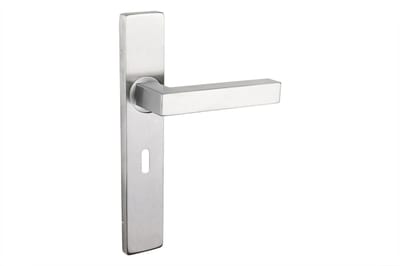 Lavuzo deurkruk Viterbo RVS met rechthoekig schild SL56 | Per set | Deurkrukken rvs | Industriele deurklink