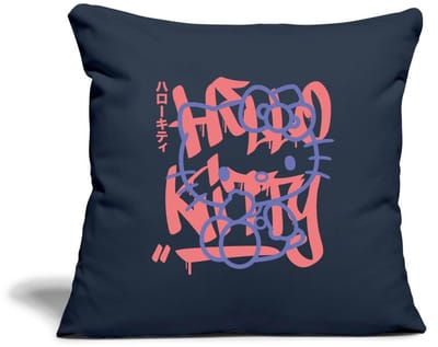Hello Kitty Met Graffiti-Stijl Lettertype Sierkussenhoes, 45 x 45 cm