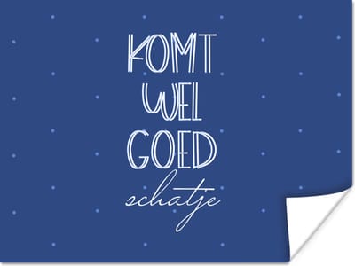 Poster Get well soon - Quotes - Stippen - 160x120 cm XXL