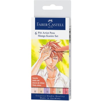 Faber-Castell brushpen - tekenstift - Pitt Artist Pen - 6-delig - Manga Kaoiro - FC-167168