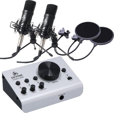 Audio interface - incl. 2x M-Mic XLR, 2x popfilter en software - Multikleur