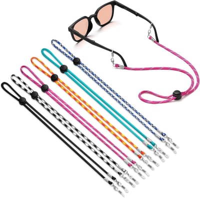 6 Stuks Brilband - Brilhouders Voor Rond de Hals, Zonnebrilband Voor Sporten - Brilkoord Lanyard Retainer Voorkomt Dat Brillen Glijden, Brilaccessoires en Kettingen